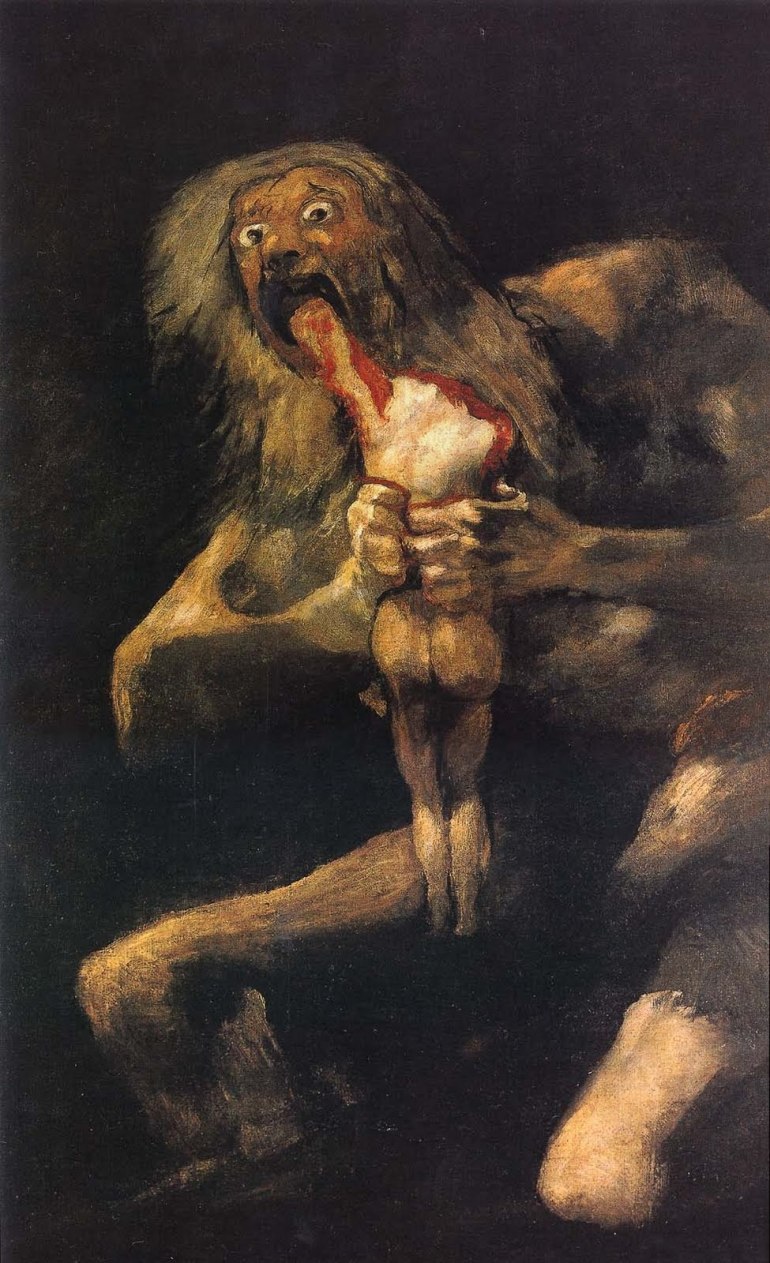 Saturno devorando a su hijo - Goya, 1819-1823